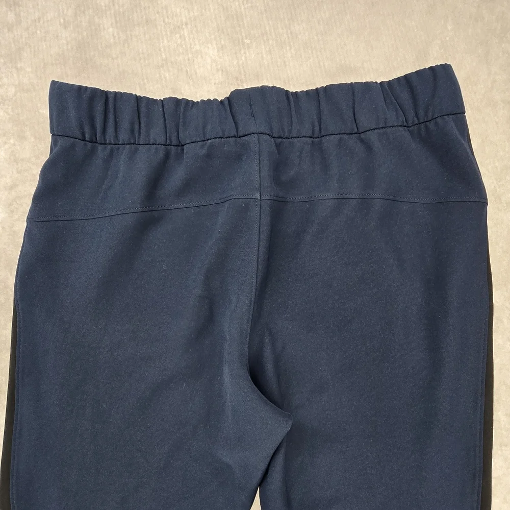 Lululemon Athletica On the Fly Woven Navy with Black Track Stripe Pants